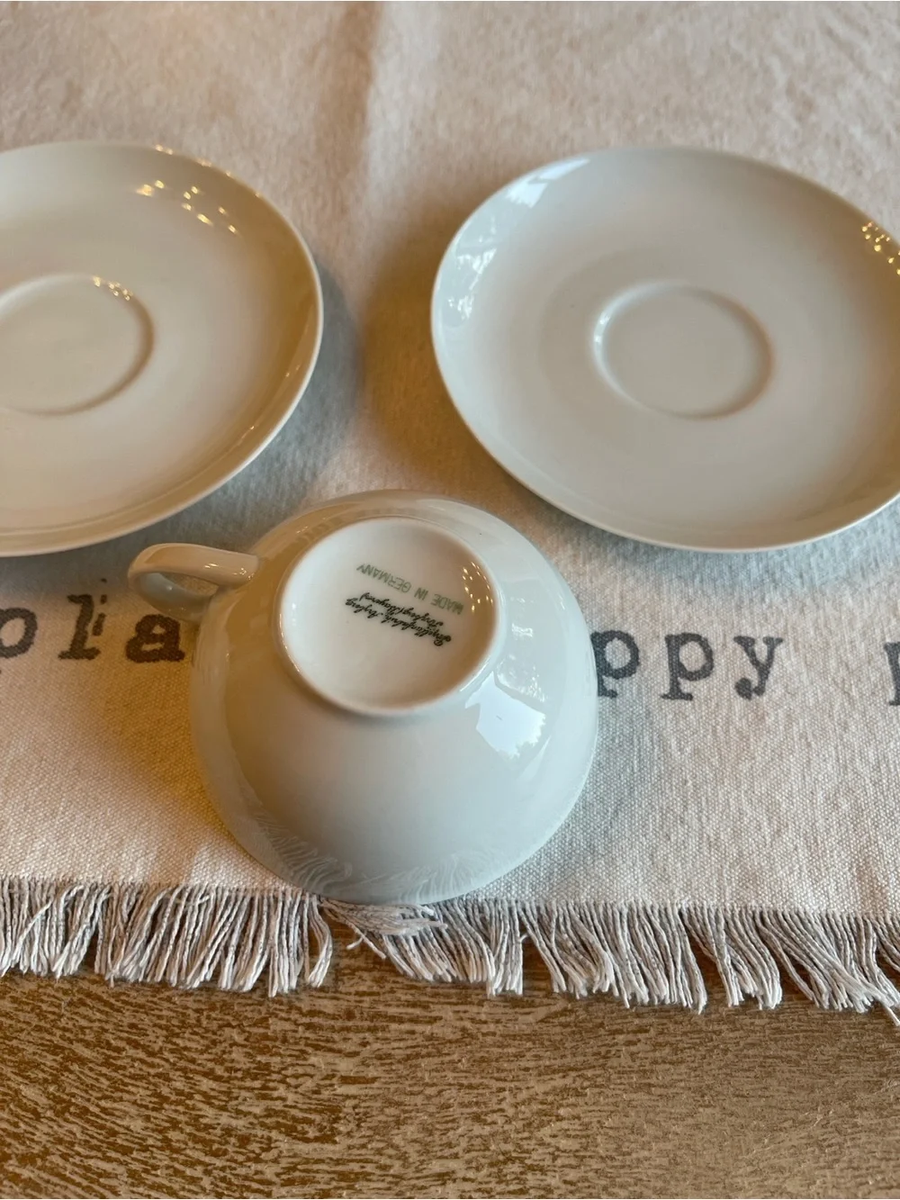 Classic White Arzberg Porcelain Tea Cup and Saucer Set - 2 German made